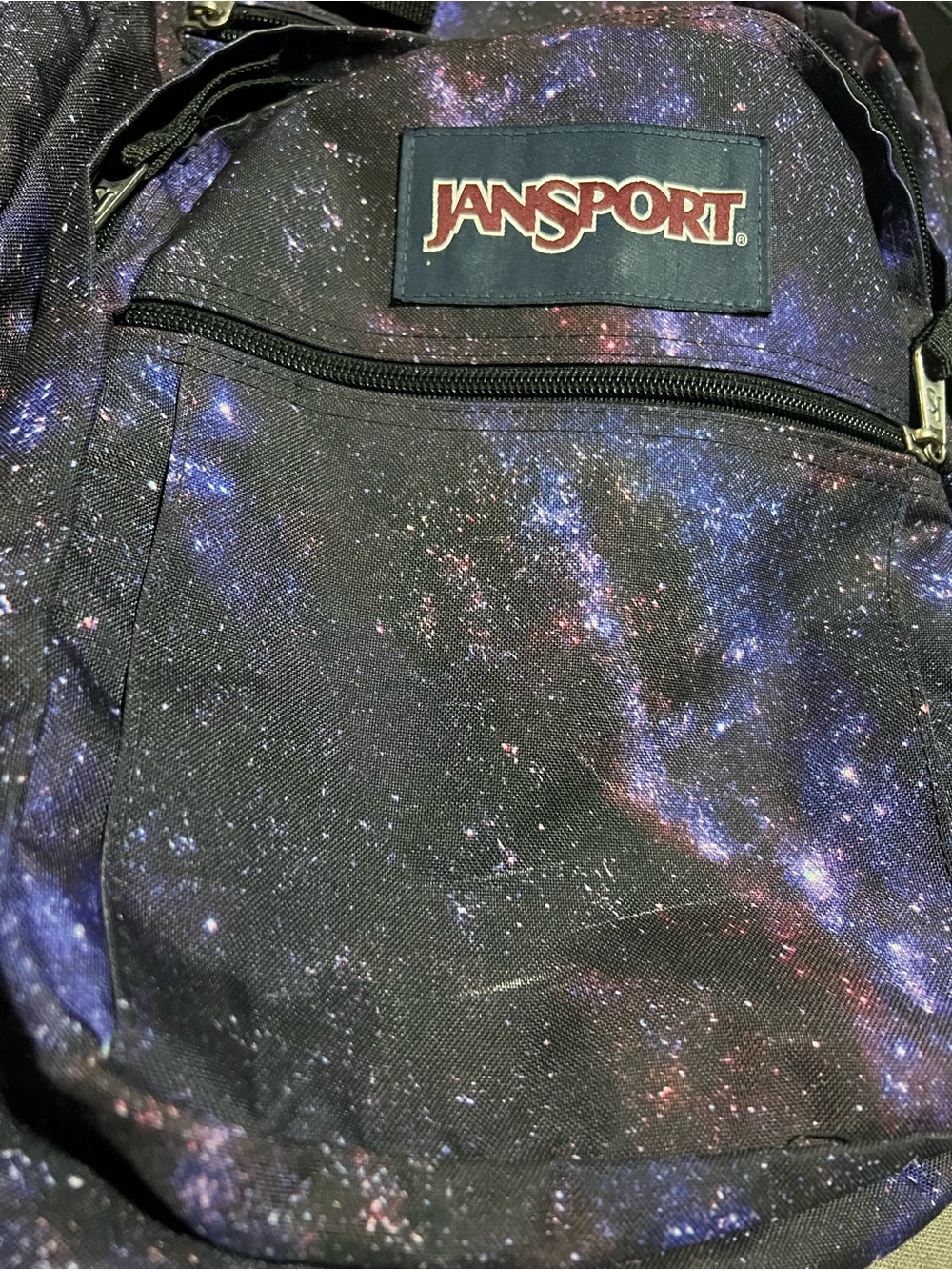 JanSport Backpack Galaxy Night Sky stars Pattern purple black School large bag - Picture 6 of 12